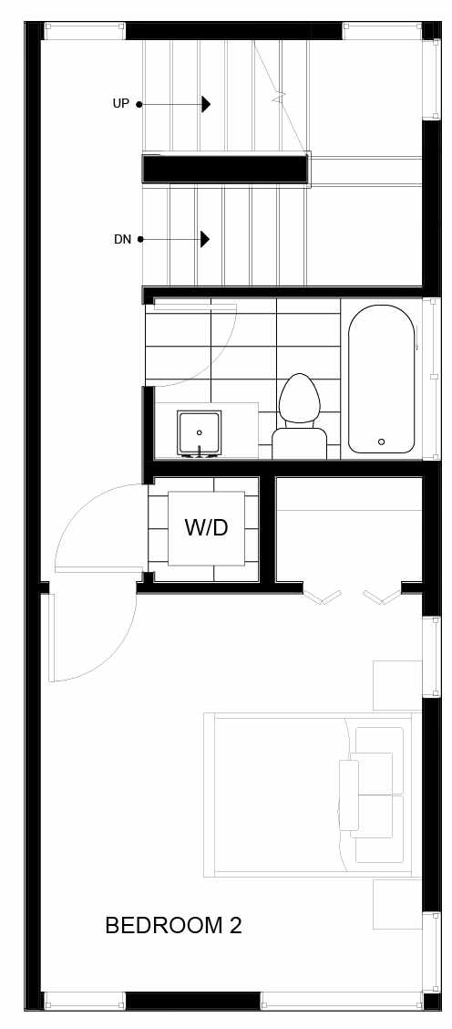 Third Floor Plan of 8551D Midvale Ave N, One of the Fattorini Flats North Homes, in Licton Springs by Isola Homes