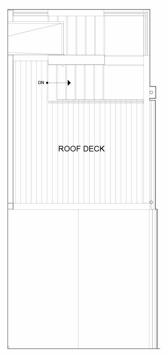 Roof Deck Floor Plan of 8551D Midvale Ave N, One of the Fattorini Flats North Homes, in Licton Springs by Isola Homes