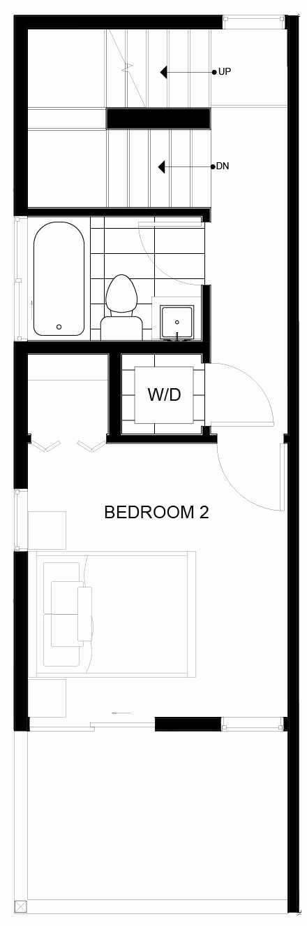 Third Floor Plan of 8553A Midvale Ave N, One of the Fattorini Flats North Homes, in Licton Springs by Isola Homes