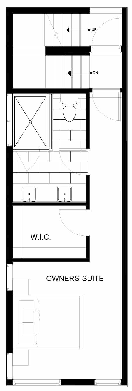 Fourth Floor Plan of 8553A Midvale Ave N, One of the Fattorini Flats North Homes, in Licton Springs by Isola Homes