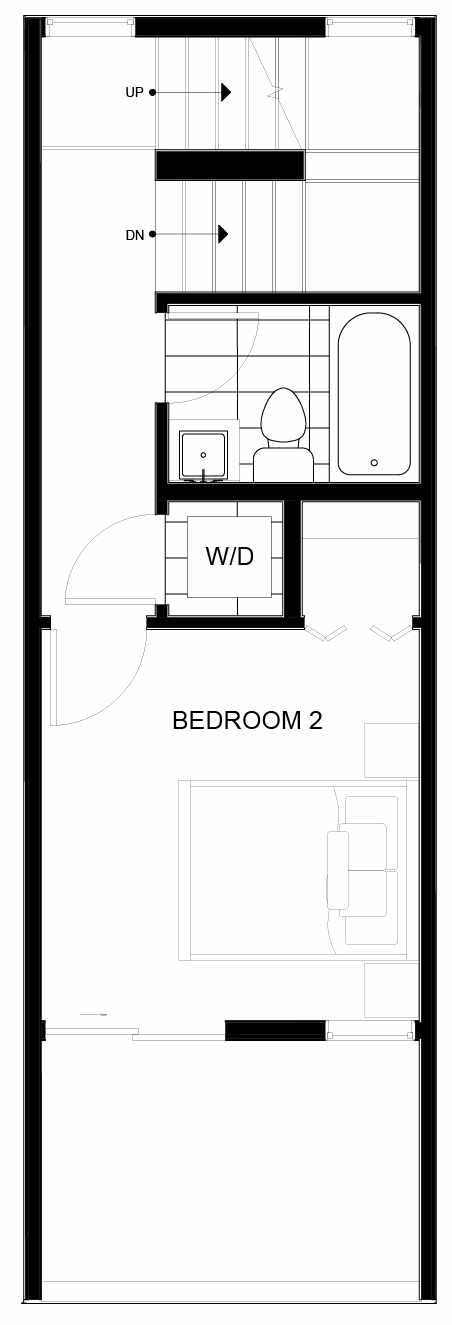 Third Floor Plan of 8553B Midvale Ave N, One of the Fattorini Flats North Homes, in Licton Springs by Isola Homes