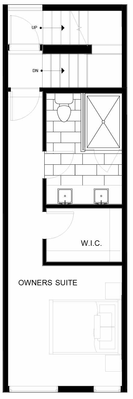 Fourth Floor Plan of 8553B Midvale Ave N, One of the Fattorini Flats North Homes, in Licton Springs by Isola Homes