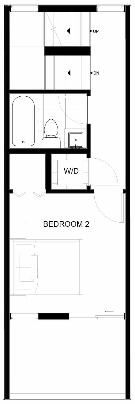 Third Floor Plan of 8553C Midvale Ave N, One of the Fattorini Flats North Homes, in Licton Springs by Isola Homes