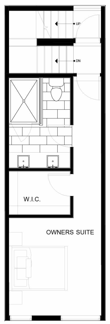 Fourth Floor Plan of 8553C Midvale Ave N, One of the Fattorini Flats North Homes, in Licton Springs by Isola Homes