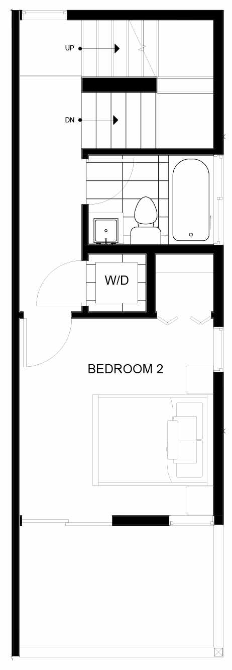 Third Floor Plan of 8553D Midvale Ave N, One of the Fattorini Flats North Homes, in Licton Springs by Isola Homes