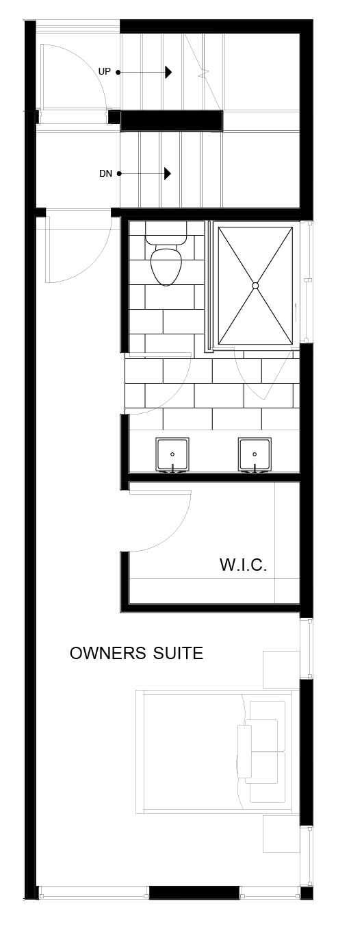 Fourth Floor Plan of 8553D Midvale Ave N, One of the Fattorini Flats North Homes, in Licton Springs by Isola Homes