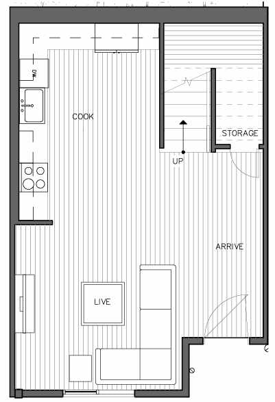 First Floor Plan of the Nidaros Floor Plan at The Trondheim in Crown Hill