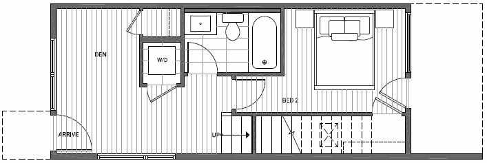 First Floor Plan of 1638A 20th Avenue in Avani Townhomes Located in Central District Seattle