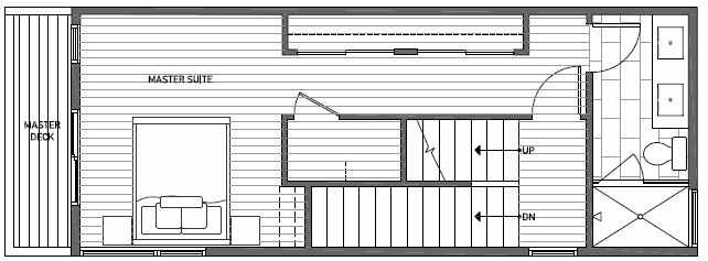 Third Floor Plan of 1638A 20th Avenue in Avani Townhomes Located in Central District Seattle