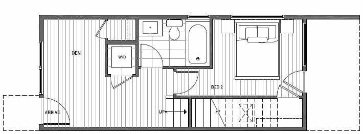 First Floor Plan of 1638E 20th Avenue in Avani Townhomes Located in Central District Seattle