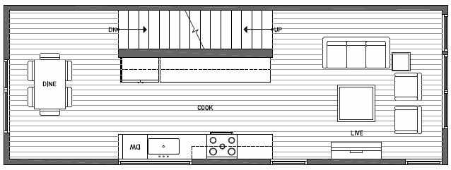 Second Floor Plan of 1640A 20th Avenue in Avani Townhomes Located in Central District Seattle