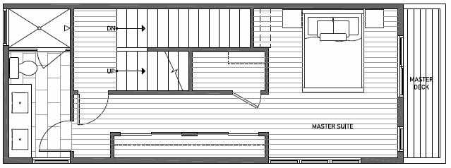 Third Floor Plan of 1640A 20th Avenue in Avani Townhomes Located in Central District Seattle