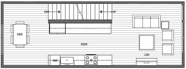 Second Floor Plan of 1640B 20th Avenue in Avani Townhomes Located in Central District Seattle