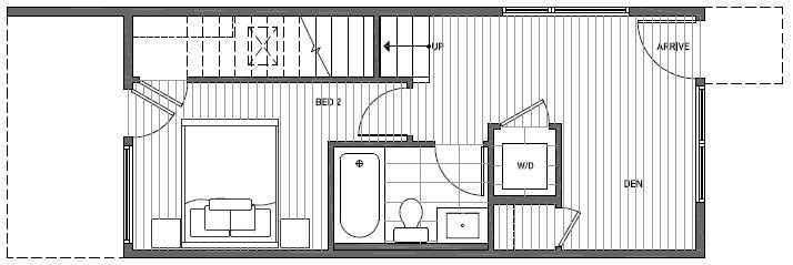 First Floor Plan of 1640E 20th Avenue in Avani Townhomes Located in Central District Seattle