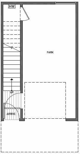 First Floor Plan of 1644A 20th Avenue in Avani Townhomes Located in Central District Seattle