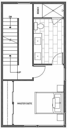 Fourth Floor Plan of 1644A 20th Avenue in Avani Townhomes Located in Central District Seattle