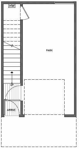 First Floor Plan of 1644C 20th Avenue in Avani Townhomes Located in Central District Seattle