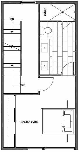 Fourth Floor Plan of 1644C 20th Avenue in Avani Townhomes Located in Central District Seattle