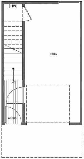 First Floor Plan of 1644E 20th Avenue in Avani Townhomes Located in Central District Seattle