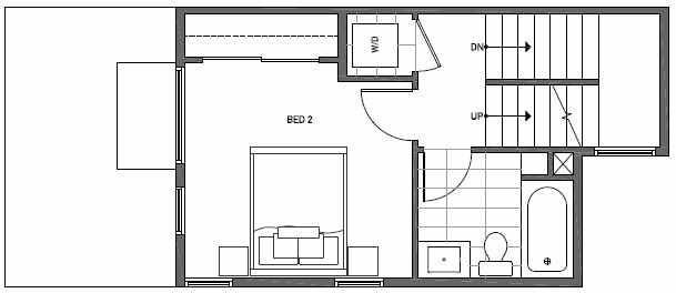 Fourth Floor Plan of 1646 20th Avenue in Avani Townhomes Located in Central District Seattle