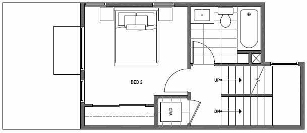 Fourth Floor Plan of 1648 20th Avenue in Avani Townhomes Located in Central District Seattle