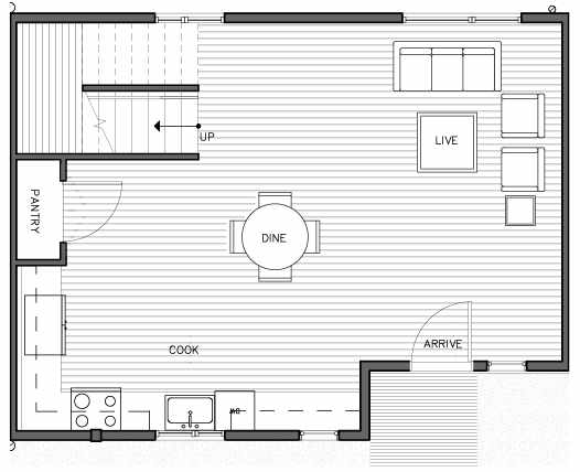 First Floor Plan of the Lian Floor Plan at The Trondheim in Crown Hill