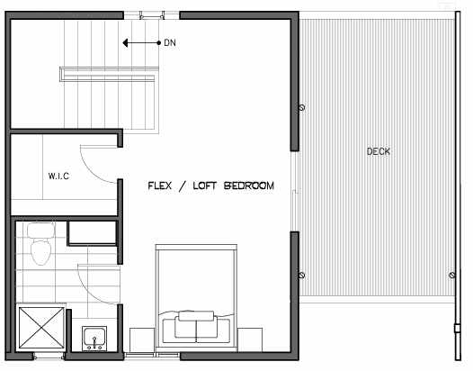 Third Floor Plan of the Lian Floor Plan at The Trondheim in Crown Hill