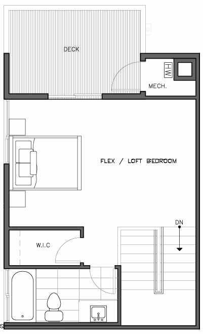 Third Floor Plan of the Korsvika Floor Plan at The Trondheim in Crown Hill