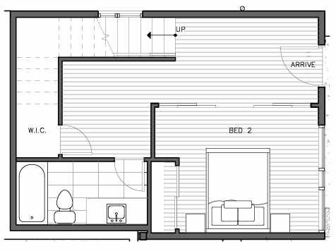 First Floor Plan of the Bakklandet Floor Plan at The Trondheim in Crown Hill