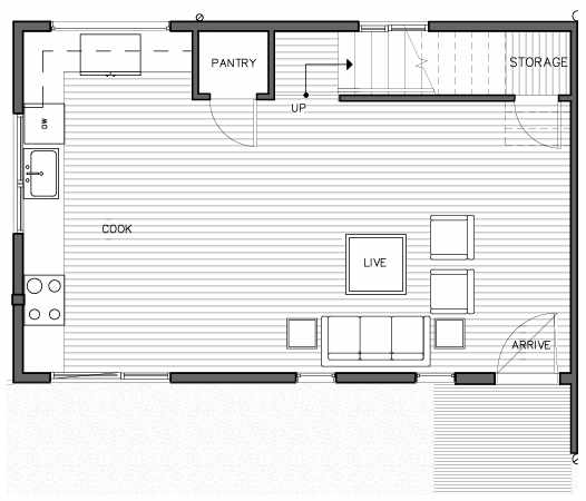 First Floor Plan of the Bymarka Floor Plan at The Trondheim in Crown Hill