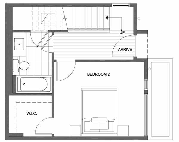First Floor Plan of 1703 NW 62nd St of the Kai Townhomes in Ballard