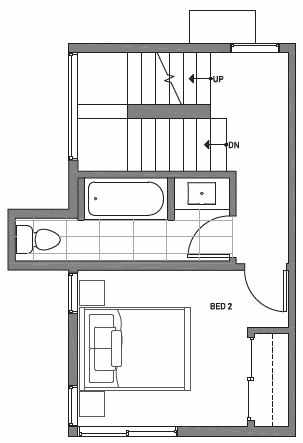 Second Floor Plan of Centro Townhomes Unit 363E in Seattle by Isola Homes