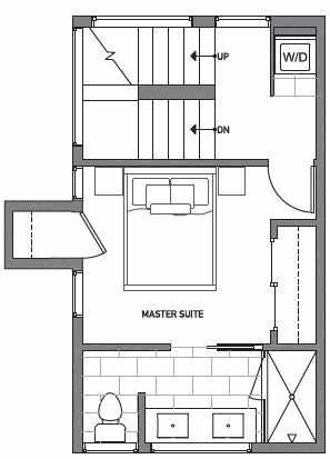 Third Floor Plan of Centro Townhomes Unit 363C in Seattle by Isola Homes