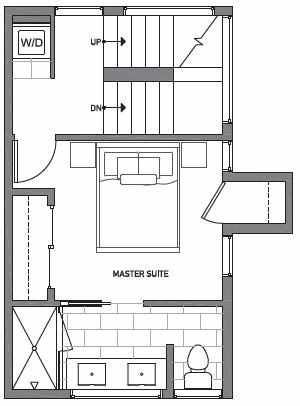 Third Floor Plan of Centro Townhomes Unit 363D in Seattle by Isola Homes