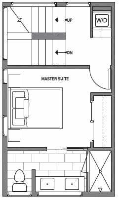 Third Floor Plan of Centro Townhomes Unit 363A in Seattle by Isola Homes