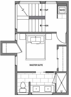 Third Floor Plan of Centro Townhomes Unit 363E in Seattle by Isola Homes