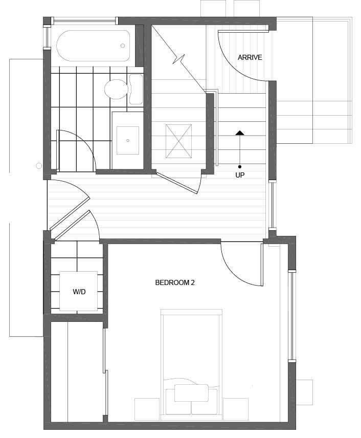 First Floor Plan of 1035 NE Northgate Way, a Lily Townhome