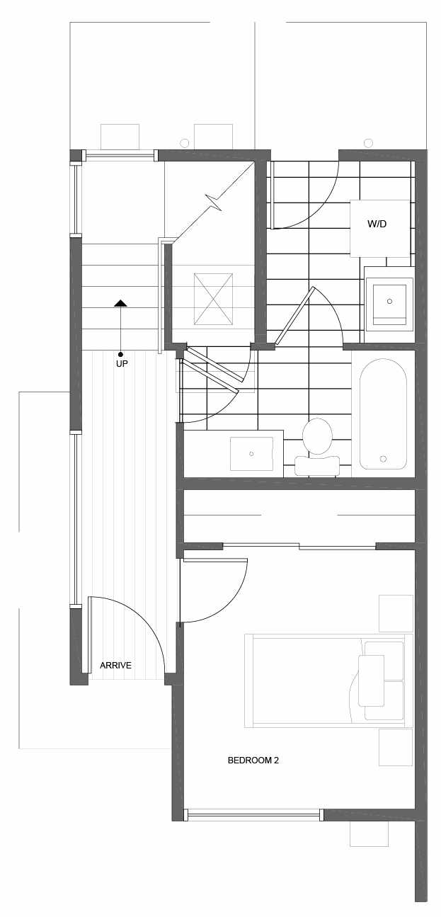 First Floor Plan of 10839 11th Ave NE, One of the Lily Townhomes in Maple Leaf by Isola Homes