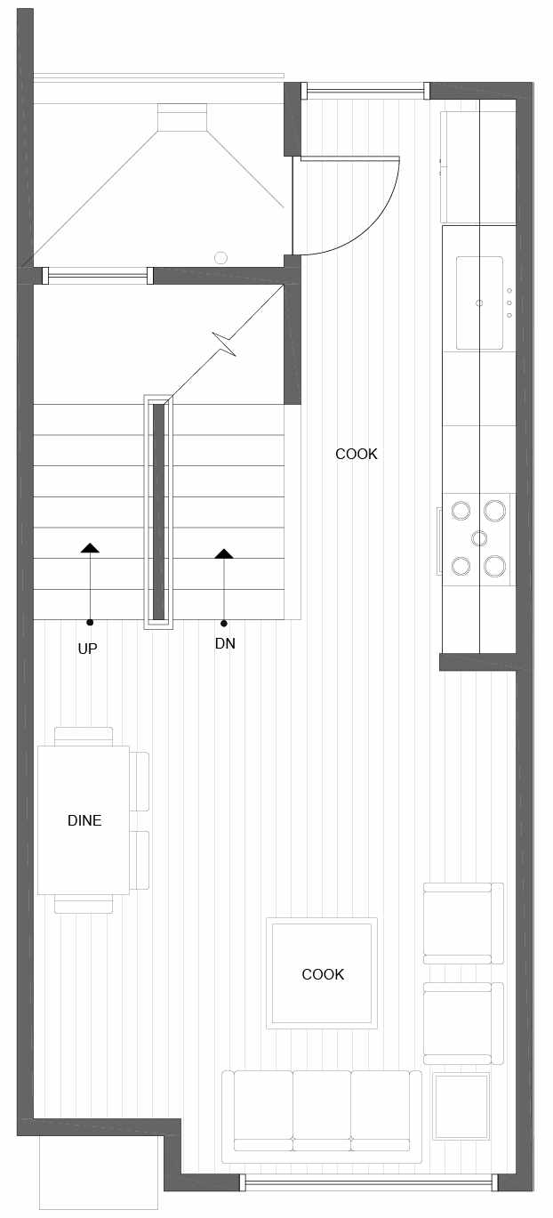 Second Floor Plan of 10843 11th Ave NE, One of the Lily Townhomes in Maple Leaf by Isola Homes