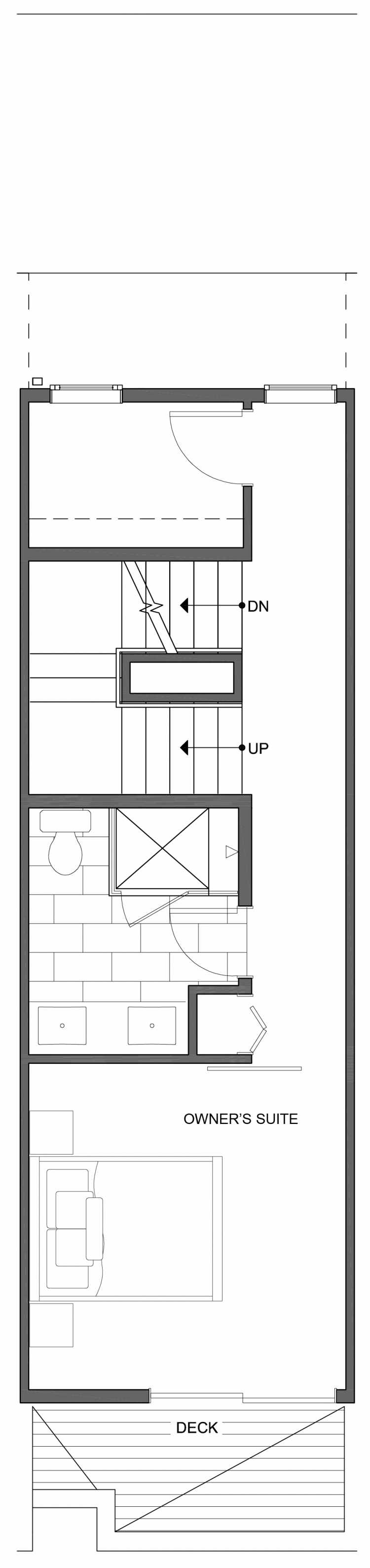 Fourth Floor Plan of 806A N 46th St, One of the Nino 15 East Townhomes by Isola Homes