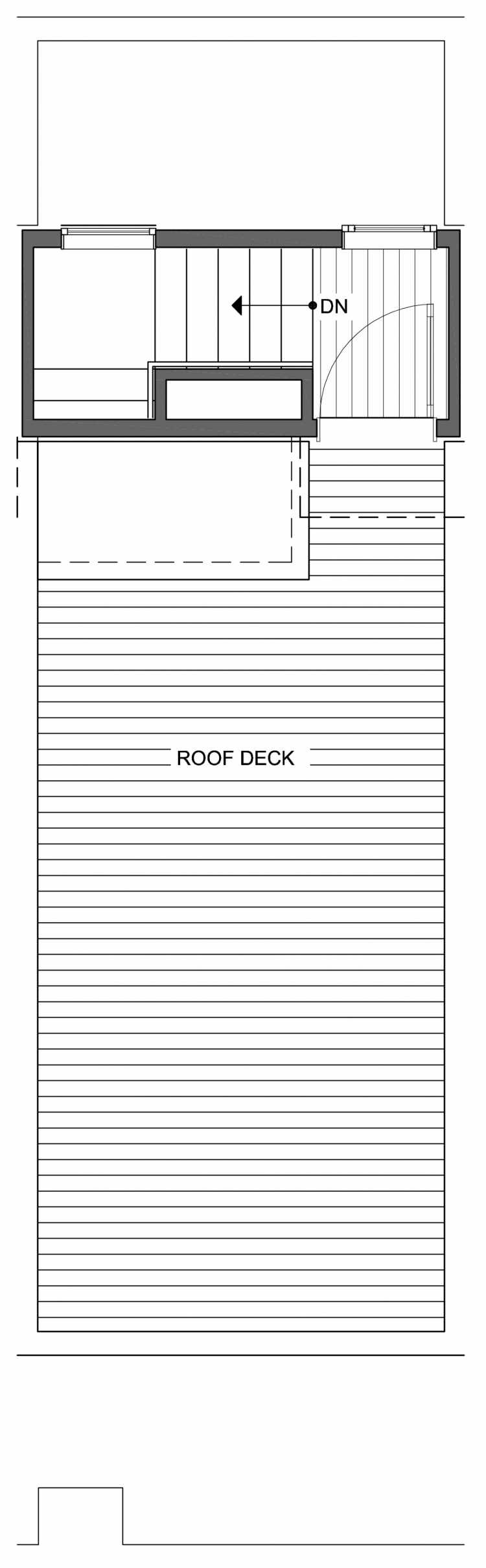 Roof Deck Floor Plan of 806E N 46th St, One of the Nino 15 East Townhomes by Isola Homes