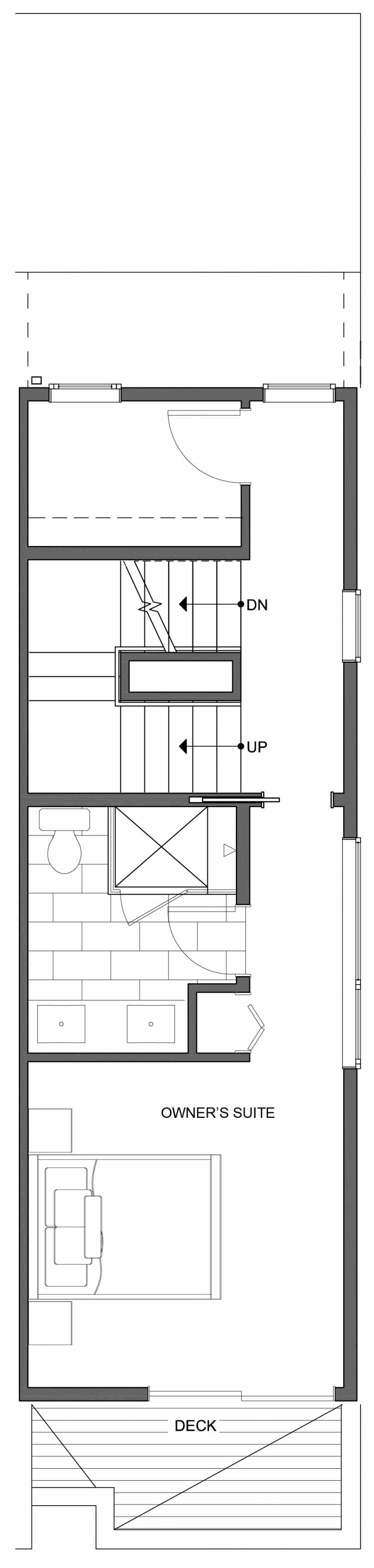 Fourth Floor Plan of 806G N 46th St, One of the Nino 15 East Townhomes by Isola Homes