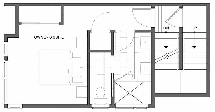 Third Floor Plan of 4630 Linden Ave N, One of the Nino 15 West Townhomes in Fremont by Isola Homes