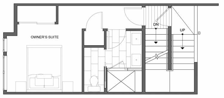 Third Floor Plan of 4632 Linden Ave N, One of the Nino 15 West Townhomes in Fremont by Isola Homes