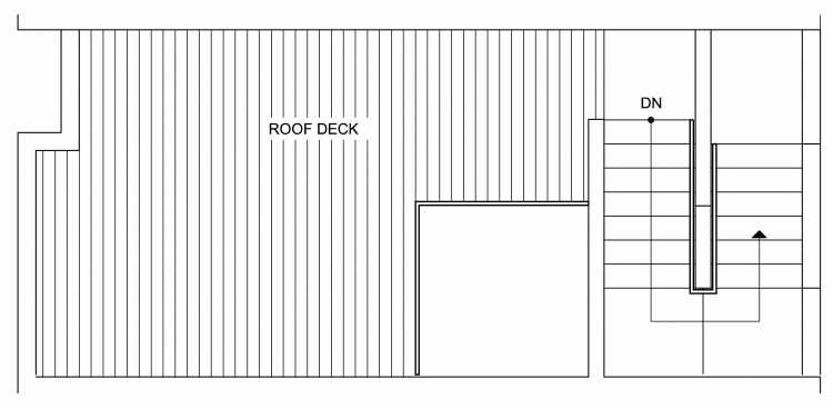 Roof Deck Floor Plan of 4632 Linden Ave N, One of the Nino 15 West Townhomes in Fremont by Isola Homes