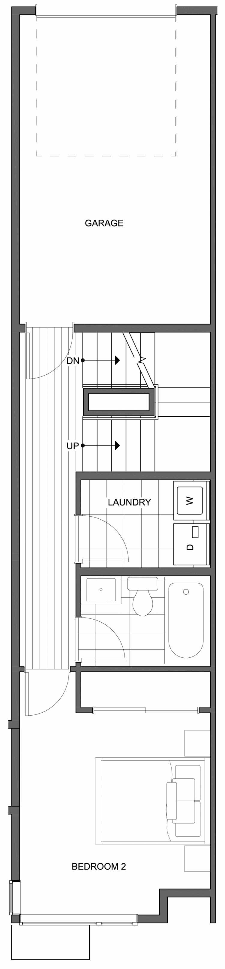 Second Floor Plan of 802 N 46th St, One of the Nino 15 West Townhomes in Fremont by Isola Homes