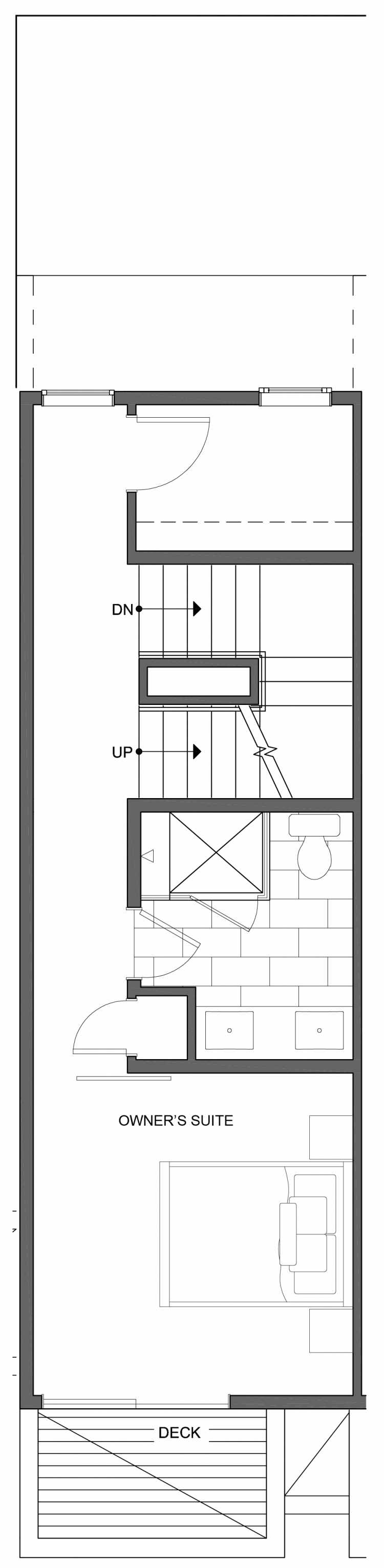 Fourth Floor Plan of 802 N 46th St, One of the Nino 15 West Townhomes in Fremont by Isola Homes