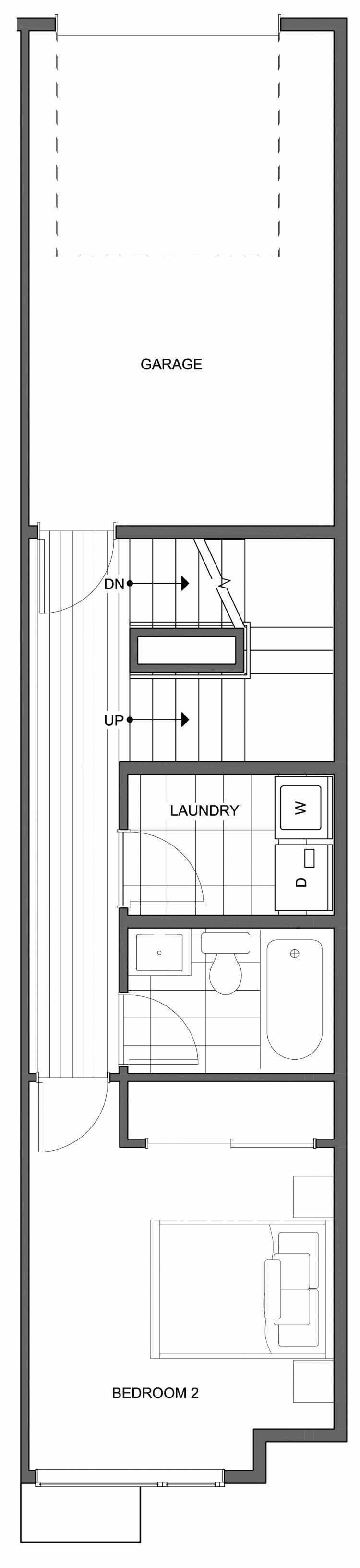 Second Floor Plan of 804 N 46th St, One of the Nino 15 West Townhomes in Fremont by Isola Homes