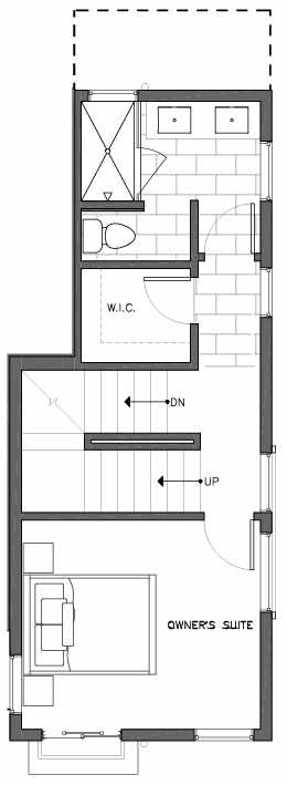 Third Floor Plan of 6505B Phinney Ave N, One of the Baker Townhomes in The Peaks at Phinney Ridge by Isola Homes