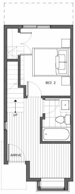 First Floor Plan of 6511A Phinney Ave N, One of the Homes in The Peaks at Phinney Ridge by Isola Homes